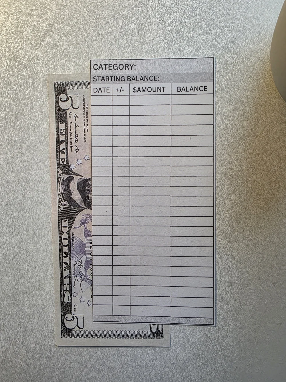 A6 Cash Envelope Trackers. Set Of 6